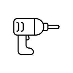 Drill outline icons, minimalist vector illustration ,simple transparent graphic element .Isolated on white background