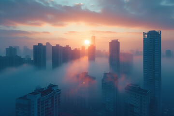 Morning city skyline