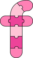 f Lowercase Pink Puzzle Alphabet School