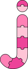 j Lowercase Pink Puzzle Alphabet School