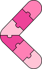 Less Than Sign Symbol Pink Puzzle Alphabet School