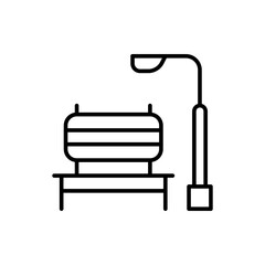 Park bench outline icons, minimalist vector illustration ,simple transparent graphic element .Isolated on white background