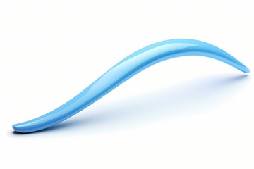 A blue boomerang isolated on a white background - obrazy, fototapety, plakaty