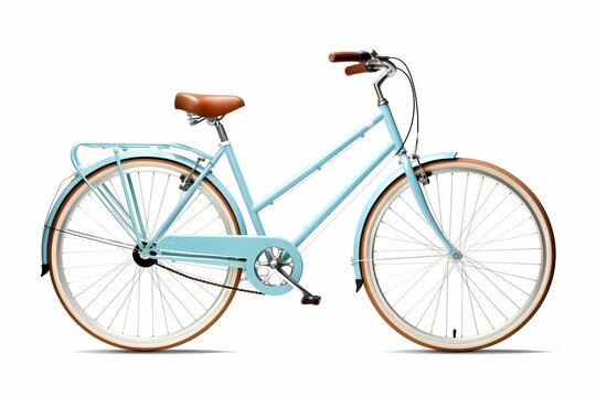 A blue bicycle isolated on a white background