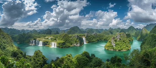 The most beautiful natural scenery, the breathtaking view of waterfall