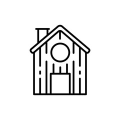 Village house outline icons, minimalist vector illustration ,simple transparent graphic element .Isolated on white background