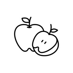 Apple outline icons, minimalist vector illustration ,simple transparent graphic element .Isolated on white background