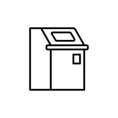 ATM machine outline icons, minimalist vector illustration ,simple transparent graphic element .Isolated on white background