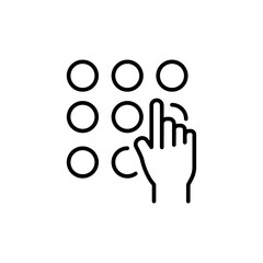 ATM pin outline icons, minimalist vector illustration ,simple transparent graphic element .Isolated on white background