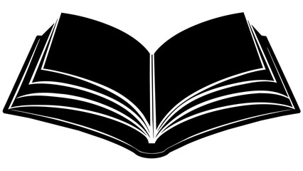 open book with pages, black open book silhouette vector illustration,icon,svg,book characters,Holiday t shirt,Hand drawn trendy Vector illustration,book on a white background