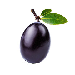 illustration of jamun without leaf side view, Isolated on transparent PNG background, Generative ai