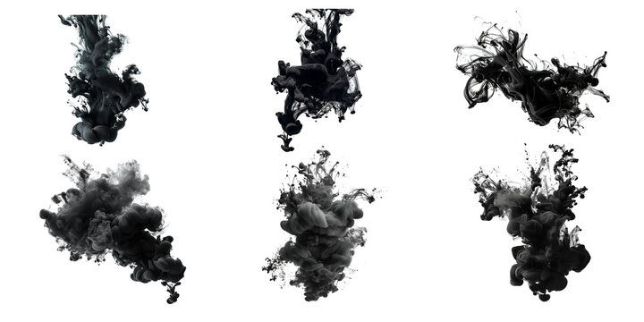 
Black ink in water isolated on a white background