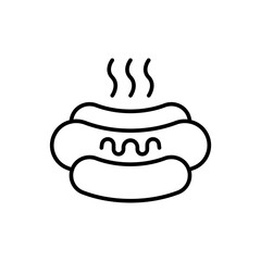 Hot dog outline icons, minimalist vector illustration ,simple transparent graphic element .Isolated on white background