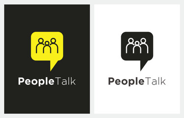 People Talk Chat Bubble logo icon vector