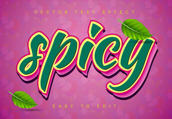 Spicy Text Effect Template - obrazy, fototapety, plakaty