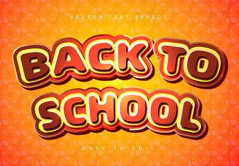 Back To School Text Effect Template - obrazy, fototapety, plakaty