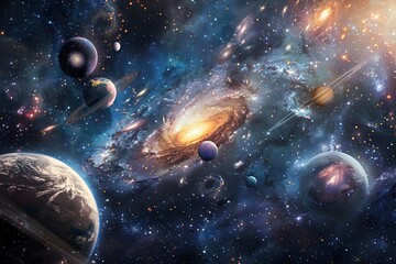Captivating Cosmic Tapestry:A Breathtaking Panorama of Celestial Wonders Unfolding in the Vast Expanse of the Universe