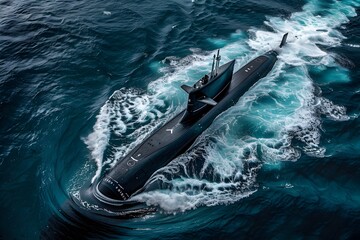 Fototapeta premium Imposing Presence of Underwater Vessels Showcasing Naval Might and Strategic Capabilities