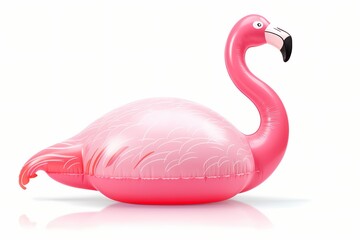 A pink flamingo float isolated on a white background