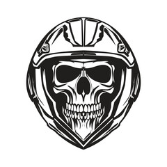 helmet with skull  illustration vector design
