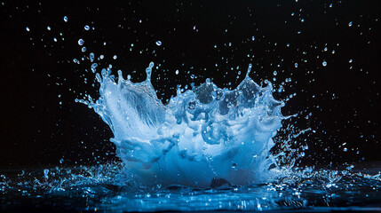 Aqua Explosion Bursting water drops in a dramatic explosion-like formation. - obrazy, fototapety, plakaty