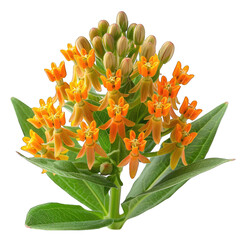 Butterfly Weed flower isolated on white