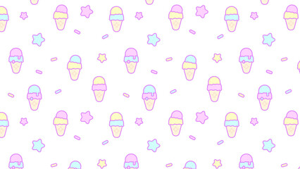 レトロポップアイス⭐︎パターン⭐︎PNG