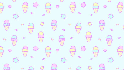 レトロポップアイス⭐︎パターン壁紙★