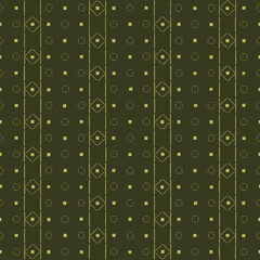 dark green repetitive background. hand drawn squares and stripes. vector seamless pattern. geometric illustration. fabric swatch. wrapping paper. continuous design template for textile, home decor