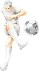 Watercolored Soccer Player Image