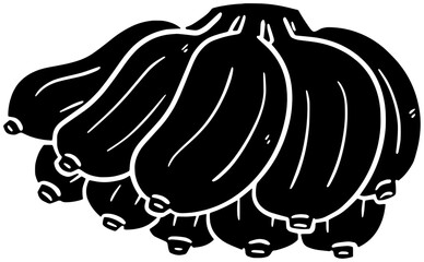 banana illustration fruit silhouette leaf logo nature icon black food green agriculture garden plant tree flower tropical plantation growth shape bunch stem farm for vector graphic background