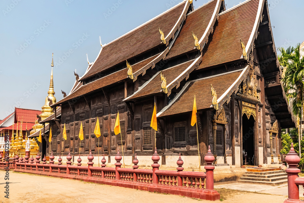 Wall mural wat phayao, chiang mai, thailand