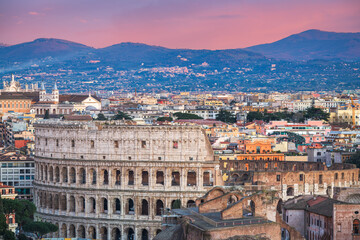 Fototapeta na wymiar Rome, Italy Over the Roman Forum