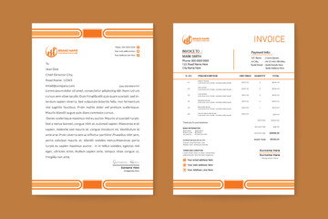 Corporate business letterhead and invoice template business branding identity design template