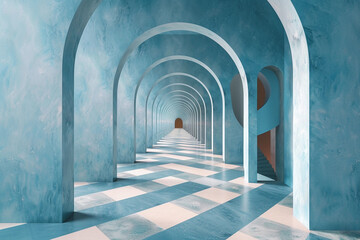 Explore the use of optical illusions in the background. How can we use tricks of perspective and perception to create an intriguing visual effect.