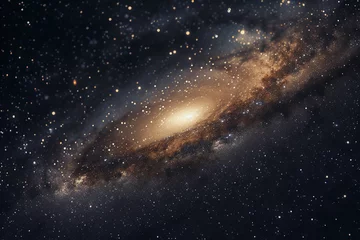 Schilderijen op glas Milky way galaxy with stars and space dust in the universe. © Papisut