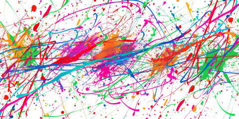 Fototapeta premium abstract Colorful splash paint on a white background, colorful splashes ink on white, banner, abstract splashes watercolor background