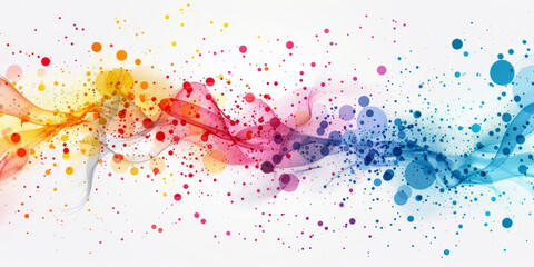 Colorful splash paint on a white background, colorful splashes ink on white, banner, abstract splashes watercolor background