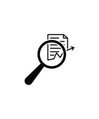 magnifying glass and document icon, vector best flat icon.