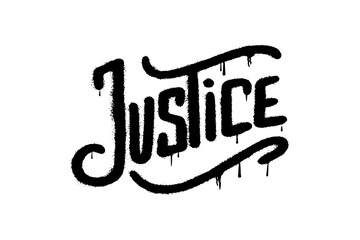 word justice with graffiti art