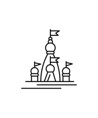 temple icon, vector best line icon.