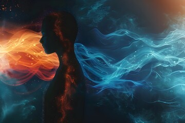 Vibrant Energy Waves Encapsulating Metabolic Shift Silhouette