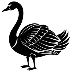 swan silhouette vector illustration svg file