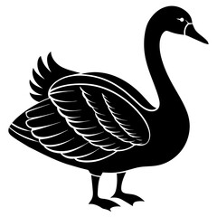 swan silhouette vector illustration svg file