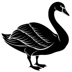 swan silhouette vector illustration svg file