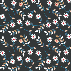 Fashionable pattern with small flowers. Floral seamless background for textiles, fabrics, covers, wallpapers, print, gift wrapping and scrapbooking.