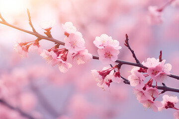 Pink cherry blossom, Japanese sakura photo