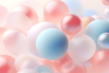 Fototapeta na wymiar Abstract 3d rendering of multicolored balls on a pink background