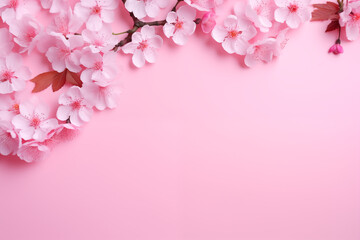 Naklejka na ściany i meble Pink cherry blossom, Japanese sakura photo