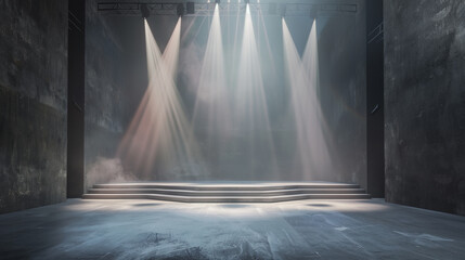 Lighting ramp with powerful spotlights for creating artificial lighting  in the theater